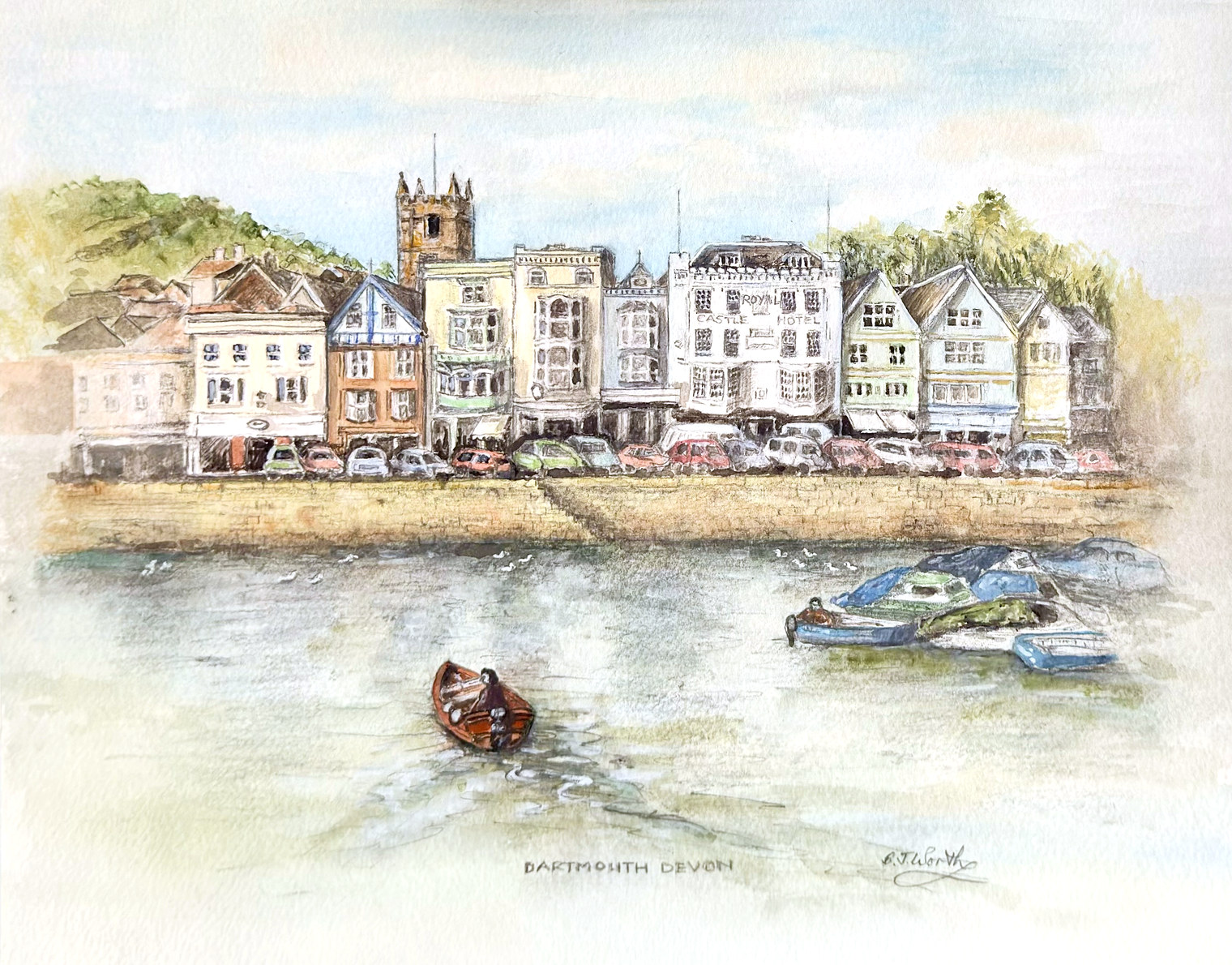 Dartmouth waterfront, an original work by B J Worth
